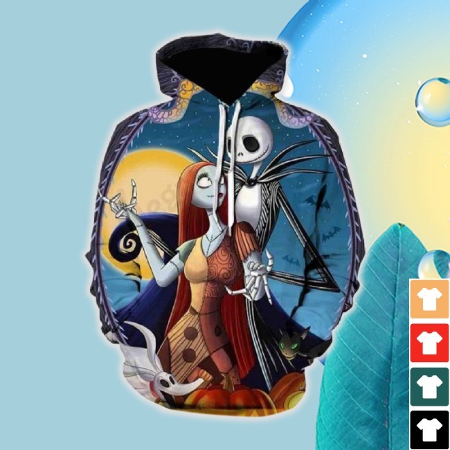 Anime Jack Sally Hoodie 3D Print, Creative Christmas Gifts