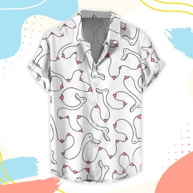 3D Printed Funny Boob Goose Hawaiian Shirt Funny Hawaii Shirt Funny Adult Gifts Christmas Gift