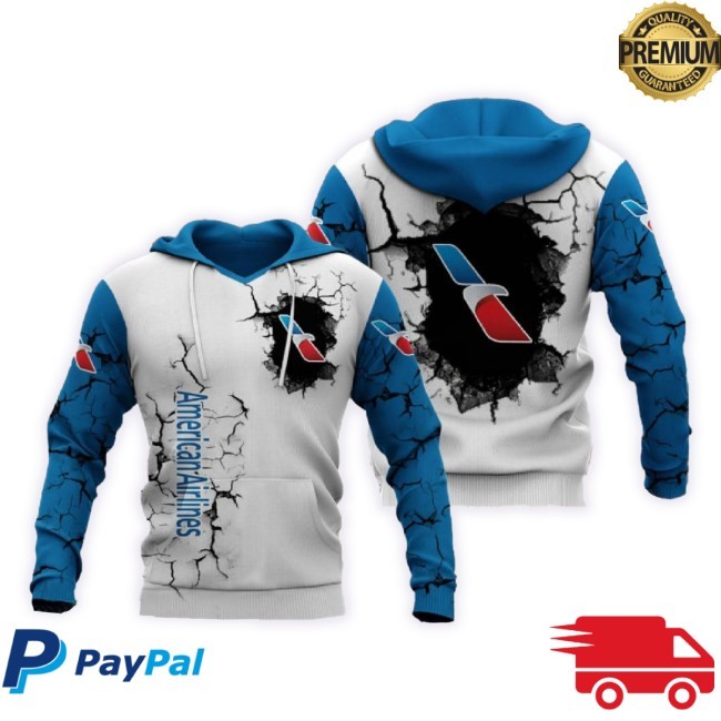 American Airlines Trendy 3D Hoodie Zip Hoodie Brands Logo New Gift For Families Christmas